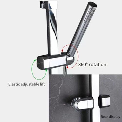 Adjustable Shower Head Holder for Slide Bar, 15-30MM O.D. Rail Head Bracket Holder for Slide Bar Slider Clamp Bathroom Replacement 360 Degree Rotation Sprayer Holder(Silver)