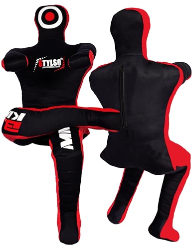 Grappling Dummy, Black Fabric Training Equipment for BJJ, Judo, Karate, Wrestling, Un-Filled Practice Dummy, Model WDM-2025, for Adults and Youth - color: Flex Black