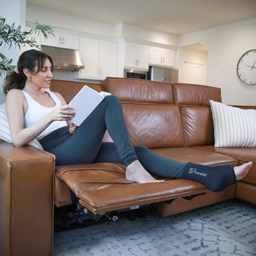 TheraICE Ankle Ice Pack Wrap, Ankle Brace, Plantar Fasciitis, FocusZone | Cold Compression Sleeve with Extra Cooling, Sock-Style Fit for Sprained or Swollen Feet, Heel Spur, Achilles Relief - size: Small/Medium, style: PRO