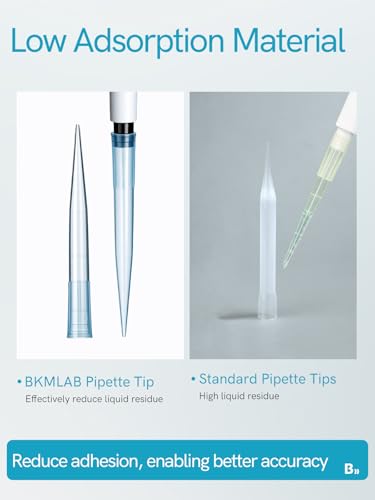 Pipette Tips 1000uL 500pcs, 1ml Universal Pipetting Tips, DNase/RNase Free and Pyrogen Free, Low Retention, Laboratory Liquid Handling, Autoclavable, Polypropylene (PP) - size: 1000uL(500PCS)