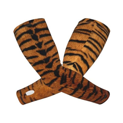 Cooling Arm Sleeves Cover Summer Sun Protection Arm Sleeves For Men Women Baseball Cycling Golf Running - color: Tiger Print 18