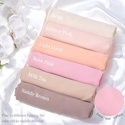 Heavy Not Easily See Through Long Chiffon Hijab Scarf for Women, Amazing Smooth Muslim Head Scarves - color: Beige