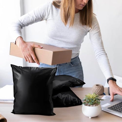Famagic Black Poly Mailers 17x21 for Clothes, Books and Shipping, 50 Pack | Self Seal Large Shipping Bags, Waterproof Mailing Bags, Tear-Proof Shipping Envelopes, Strong Adhesive Packaging Bags - color: Black, size: 17x21