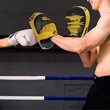 Curved Focus Pads Hook and Jab Pads PU Leather Pads Mitts for Coaching in Boxing MMA Kickboxing Martial Arts Muay Thai