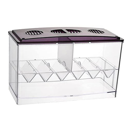 Aquarium Breeding Box Hatchery Newborn Tank 3-Chamber Acrylic Guppy Fry Isolator 8.54x3.94x5.12inch