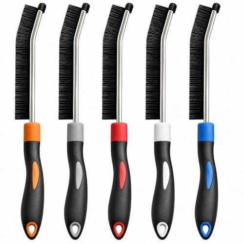5 Colors Crevice Cleaning Brush Set, Hard Bristle Cleaning Brush, Gift for Her, Grout Brush for Home, Bathroom, Ktichen, Window and Corners