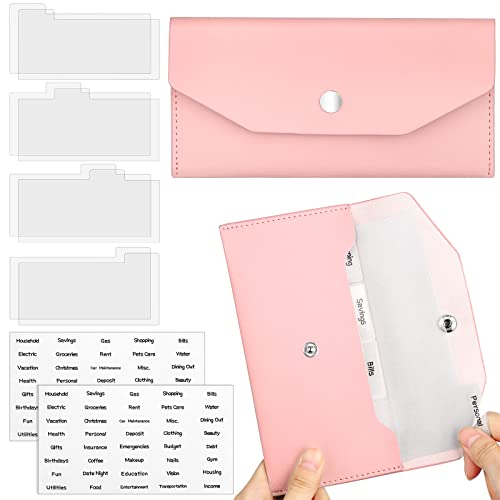 Frienda Cash Envelope Wallet Budget 8 Dividers, Pink, Classic - color: Pink, style: Classic