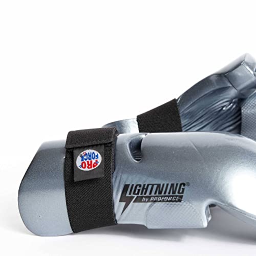ProForce Lightning Punches Karate/Martial Arts Sparring Gloves - color: Silver, size: Medium