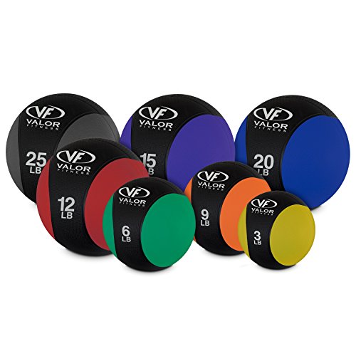 Valor Fitness 무게감 있는 의료용 볼 휴대용 고무 중간 볼 무게 코어 밸런스 복부 운동 장비 홈 체육관 운동 - color: 9.1kg(20파운드) 볼