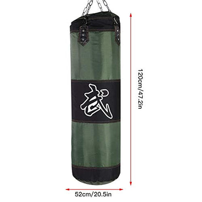 Unfilled Punching Bag, Boxing Set with Ceiling Hook Steel Chain Hand Wraps for Home Gym Muay Thai, MMA, Taekwondo Martial Arts Training