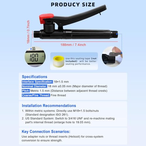1 Pcs Pump Action Pressure Sprayer, Backpack Sprayer Parts Trigger Sprayer Handle Garden Trigger Gun Sprayer Handle Pump Sprayer Wand Replacement