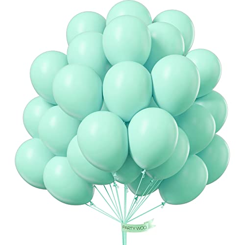 PartyWoo Teal Balloons 50pcs Turquoise Latex Helium Balloons 12 Inch - color: Mint-q03, size: 12 Inch