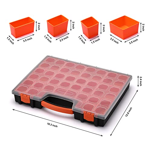 2PCS Multi-Purpose Toolbox, Professional Organizer with 22 Bin Compartments, Box Organizer for Hardware, Screws, Bolts, Nuts, Nails, Tools, Arts - size: 2 PCS Multi-Purpose Toolbox