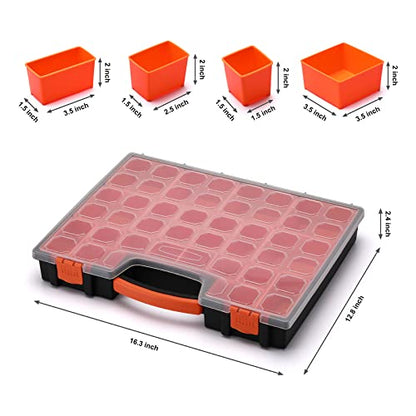 2PCS Multi-Purpose Toolbox, Professional Organizer with 22 Bin Compartments, Box Organizer for Hardware, Screws, Bolts, Nuts, Nails, Tools, Arts - size: 2 PCS Multi-Purpose Toolbox