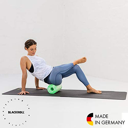 BLACKROLL - MED or MED 45 Foam Roller, Ideal for Myofascial Trigger Point Release and Back Massage, for Yoga, Exercise, Pilates, and Home Gym Workouts and Muscle Recovery, White/Green - size: 12" x 6"