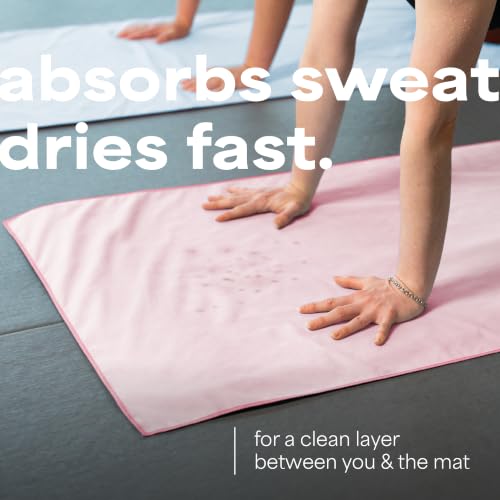 S&T INC. Aura Microfiber Yoga Mat Towel, 26.5" x 72", Pink | Soft and Absorbent, Quick-Dry for Gym, Pilates, and Hot Yoga, Compact for Gym Bag, Machine Washable - color: Pink