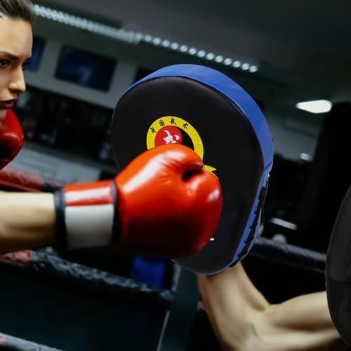 Punching Pads - High Density Foam Material, Strike Training Tool, Shock Absorbing Durable Kickboxing Mitts, Handheld Combat Practice | Thai Karate MMA for Home Gym Workout Exercise - color: Blue