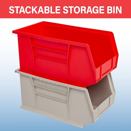 Akro-Mils 30240 AkroBins Plastic Storage Bins, 15"x8"x7", Blue, 12-Pack | Space-Saving Stackable Bins for Garage, Pantry, Craft Organization - color: Blue