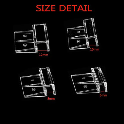 4pcs Clear Color Acrylic Aquarium Fish Tank Glass Cover Clip Support Holder (12mm) - size: 12mm