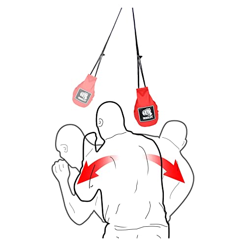 INNOLIFE Boxing Slip Bag, Dodge Hide Speed Bag Maize Ball Leather Ball for Reflex Training, Boxing, Kickboxing, MMA Pendulum Training, Red - style: Red (Without Filler)