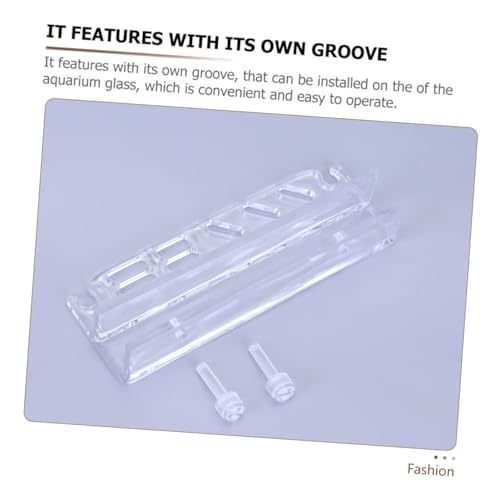 Totority Acrylic Aquarium Tool Holder for Water Plants Wall-Mounted Storage Rack for Fish Tank Maintenance Multiple Tool Slots for Scissors and Tweezers