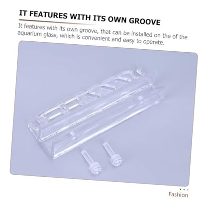 Totority Acrylic Aquarium Tool Holder for Water Plants Wall-Mounted Storage Rack for Fish Tank Maintenance Multiple Tool Slots for Scissors and Tweezers