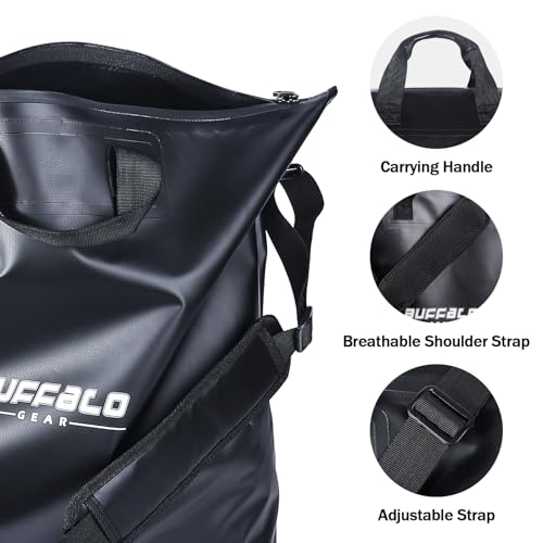 Fish Tournament Weigh in Bag for Bass Fishing, Heavy Duty Fish Bag for Caught Fish Waterproof,Leakproof,Puncture Resistant - color: Black-25×23in Upgraded