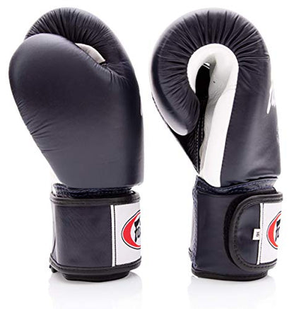 Fairtex BGV1 무에타이 복싱 트레이닝 스파링 장갑 남성, 여성, 아동용 | 프리미엄 품질, 경량 및 충격 흡수 복싱 장갑 - color: 블루/화이트/블랙., size: 16온스