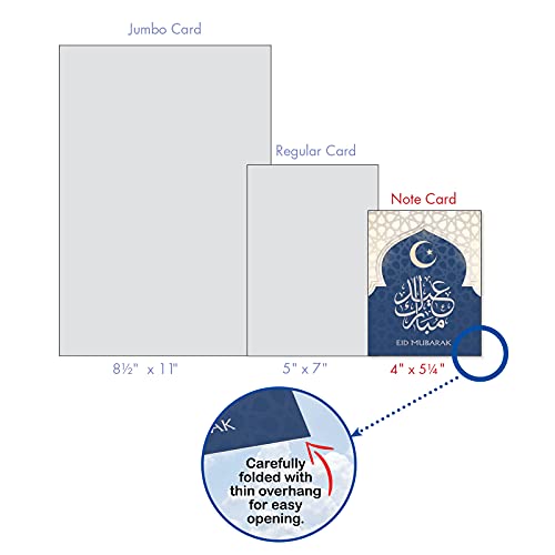 The Best Card Company - 20 Assorted Blank Eid Mubarak Notes Box Set 4 x 5.12 Inch with Envelopes (10 Designs, 2 Each) Muslim Holiday Cards Eid Mubarak AM7035RDB-B2x10 - style: Eid Mubarak - Blank