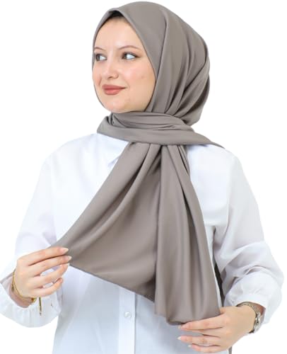 Prien Hijab For Women Muslim Lightweight Scarf Head Scarves For Girls Islamic Long Headscarf Chiffon Shawl Prayer Set Ramadan - color: Deep Mink