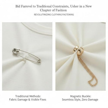 2026 Upgrade Multi-Function Magnetic Clothing Clips, 6 PCS Magnetic Clothing Clips with Chain, Strong Hem & Hijab Clips with Chain for Women’s Pants Jeans Shirts Sweaters, Fix Cuffs Long Pants (D) - color: D