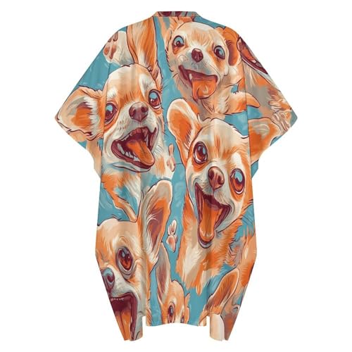 Happy Chihuahua Dogs Men's Kaftan Thobe V-Neck Long Gown Loose Robe - size: Small