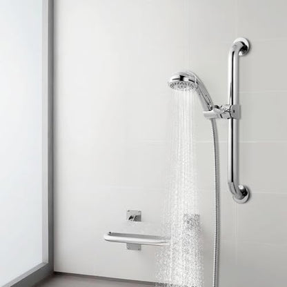 OFFO ADA Handshower Shower Grab Bar Head Holder, Universal Fit 1.25''(32mm) Hand Held Shower Bracket for Handicap Grab Bar, Detachable Bathroom Replacement, 360 Degree Rotation Sprayer Holder, Chrome - size: 1.25“