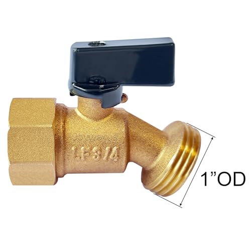 Joywayus Brass Outdoor Spigot Hose Bibb Valve 3/4"NPT Female x 3/4"GHT Male | Quarter Turn Ball Valve, Garden Hose Outlet Connector - size: 3/4"NPT