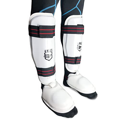 ELITE – Taekwondo Shin & Instep Guard for Kids & Adults (TKD Protector) - size: Xtra Large