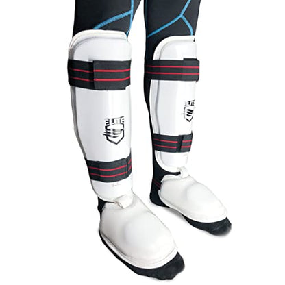 ELITE – Taekwondo Shin & Instep Guard for Kids & Adults (TKD Protector) - size: Xtra Large