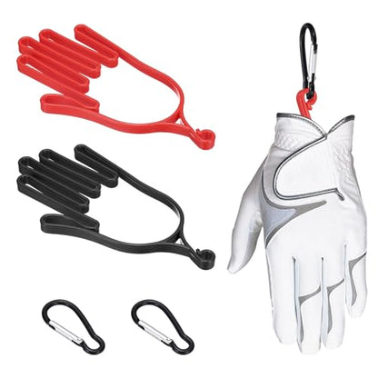 PATIKIL Golf Gloves Stretcher, Plastic Keeper Support Rack Holder Dryer Hanger Frame with Hanging Hook - color: Red/Black