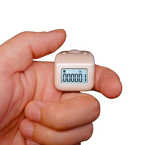 Rechargeable Finger Counter, IPX8 Waterproof Lap Counter, Silent 6 Channels Digital Tasbih Tally Clicker with LED for Prayer Swimming Knitting Gift - color: Coffee
