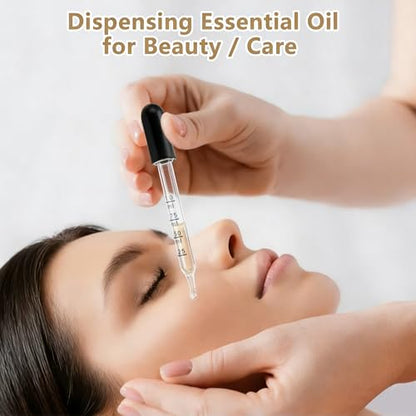 20Pcs Eye Dropper,1ML Droppers for Oils and Liquids and 2Pcs Cleaning Tools | These 20 Glass Droppers Include 10 Straight-tip and 10 Bent-tip Ones