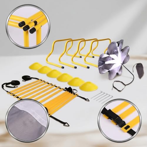 Agility Training Equipment Set, Football Training Equipment Kit, Speed Training Agility Ladder, Resistance Cones