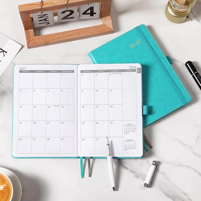 2026-2027 Planner - Academic Planner 2026-2027 Weekly Monthly Planner, July 2026 - June 2027, 5.7'' x 8.4'', Thick Paper, Leather Cover, Pen Holder, Back Pocket, Perfect Daily Organizer - Green - color: Green