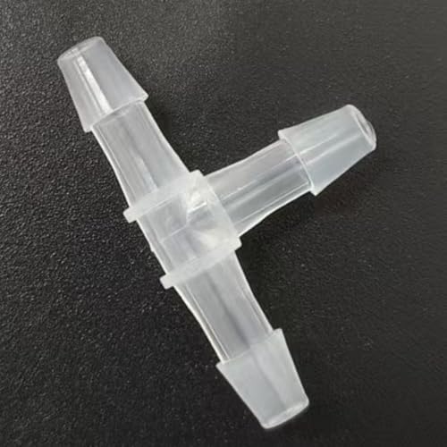 3 Way Tee Connector Equal Barbed T-Fitting 3 Way Hose Barb Adapter for Laboratory Biochemical Analytical Instruments Food Machinery Aquarium Equipment 100pc/pk (4mm 5/32'' Cir) - size: 4mm 5/32'' Cir