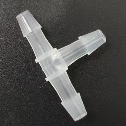 3 Way Tee Connector Equal Barbed T-Fitting 3 Way Hose Barb Adapter for Laboratory Biochemical Analytical Instruments Food Machinery Aquarium Equipment 100pc/pk (4mm 5/32'' Cir) - size: 4mm 5/32'' Cir