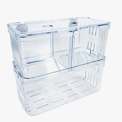 Mipukbay Large Aquarium Isolation Breeding Box, Acrylic Transparent Aquarium Breeder Box for Fish Fry Hatching, Shrimp Breeding, Betta, Guppy, Killifish, Clownfish, Suitable for 5-40 Gallon Tanks - size: Large