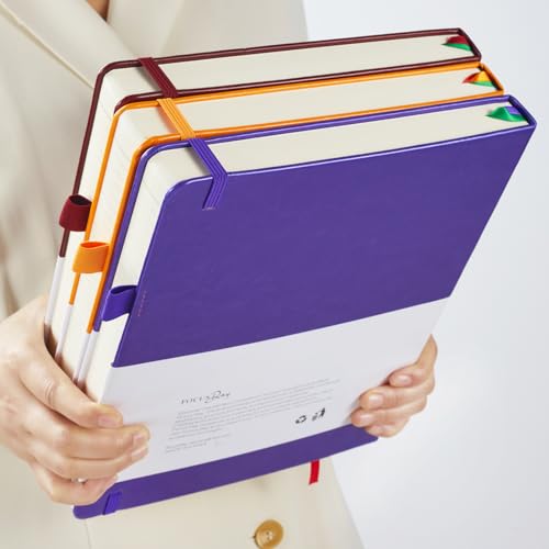 FOCUS DAY 8.5 x 11 Large Journal Notebook Notepad for Women Men Writing, 320 Pages Hardcover Leather Bound Notebook journal college ruled, 100Gsm Lined Paper, Burgundy - color: 4.Burgundy, size: A4
