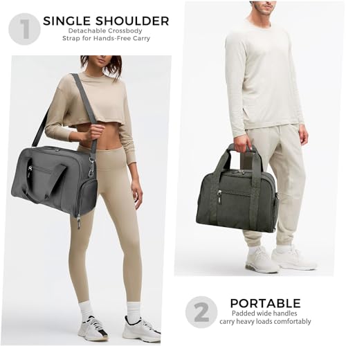 SeaRock 14 inch Small Gym Bag for Men & Women, Mini Duffle Bag with Shoe Compartment, Carry On Duffel Bag for Travel Sports, Dark Grey - color: Dark Grey