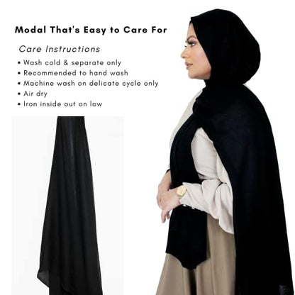 Modal Hijab for Women | Headscarf - color: Ink Modal - Plain Hijab
