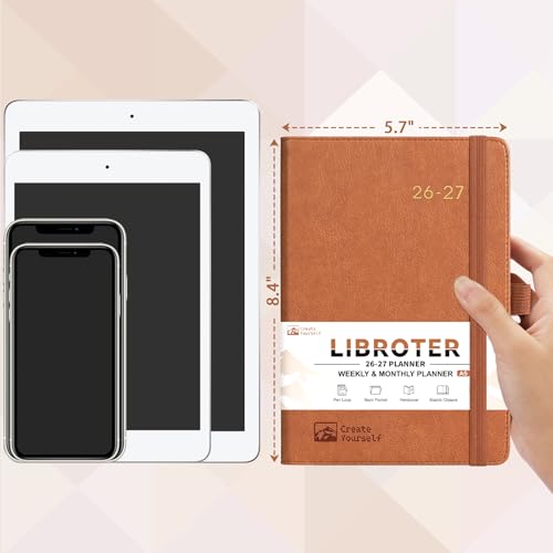 2026-2027 Planner - Academic Planner 2026-2027 Weekly Monthly Planner, July 2026 - June 2027, 5.7'' x 8.4'', Thick Paper, Leather Cover, Pen Holder, Back Pocket, Perfect Daily Organizer - Brown - color: Brown
