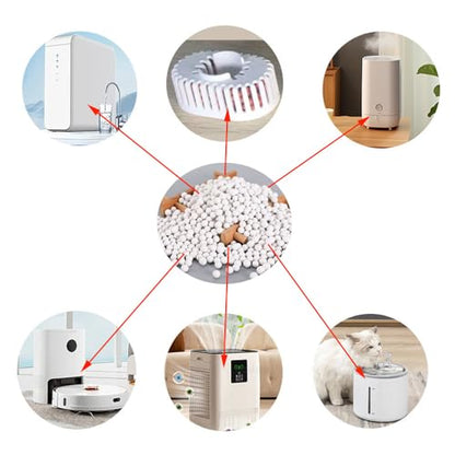 200 Gram Humidifier Cleaner Refill Replacement Nano Silver Ceramic Cleaning Ball for Humidifiers Demineralization Cartridge Containers Filters Fish Tank Purifies Water Eliminates Dust Odor