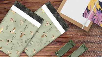 10x13 (100) Ducks Designer Poly Mailers Waterproof Self Sealing Tear Resistant Polymailers Shipping Envelopes Premium Printed Bags For Small Businesses - color: Ducks, size: 10x13